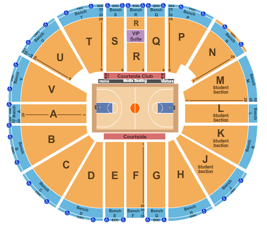 Viejas Arena At Aztec Bowl NCAA Tournament Seating Chart
