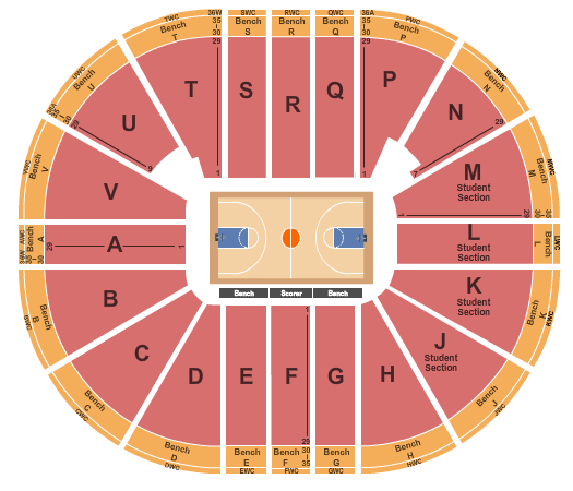 Viejas Arena At Aztec Bowl NCAA Tournament Seating Chart